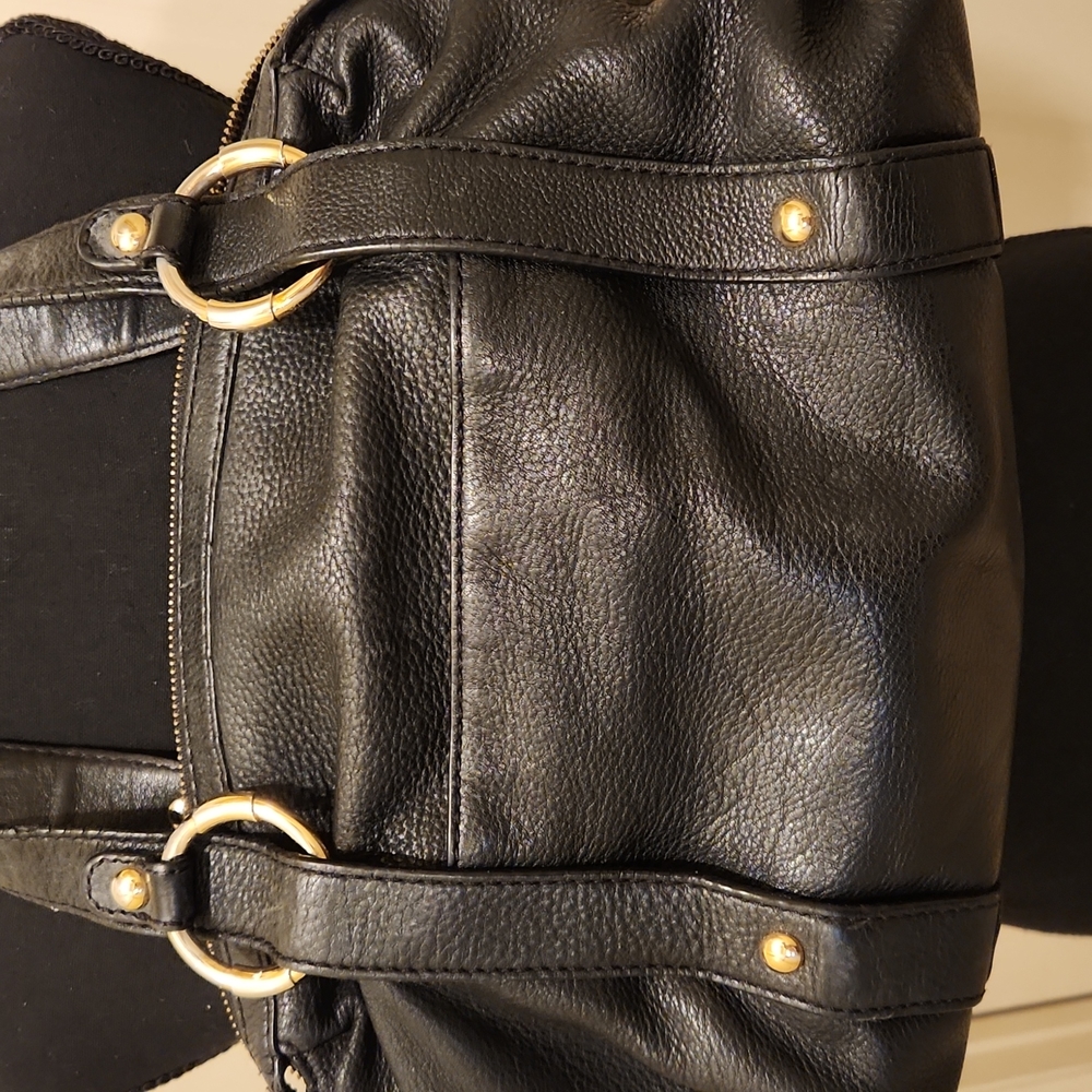 Michael Michael Kors, Black & Gold Satchel Purse - Picture 5 of 16